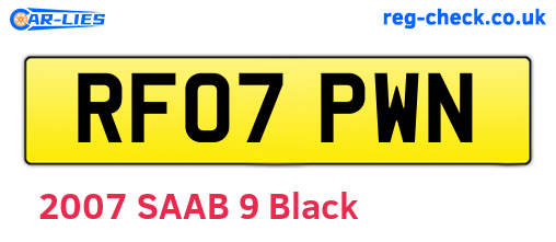 RF07PWN are the vehicle registration plates.