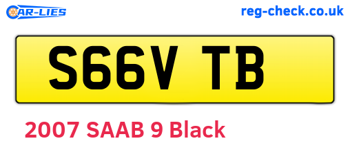 S66VTB are the vehicle registration plates.