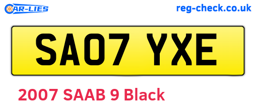 SA07YXE are the vehicle registration plates.