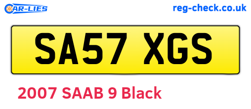 SA57XGS are the vehicle registration plates.