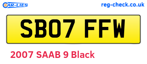 SB07FFW are the vehicle registration plates.