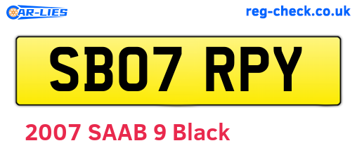 SB07RPY are the vehicle registration plates.