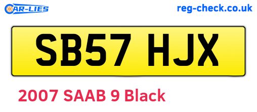 SB57HJX are the vehicle registration plates.