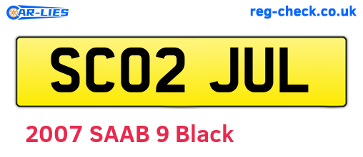 SC02JUL are the vehicle registration plates.