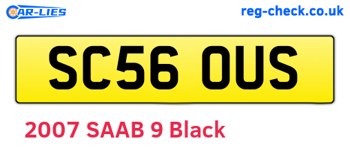 SC56OUS are the vehicle registration plates.