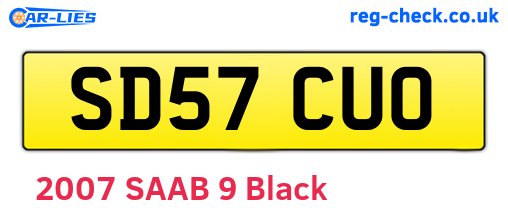 SD57CUO are the vehicle registration plates.