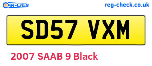 SD57VXM are the vehicle registration plates.