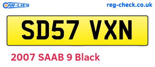 SD57VXN are the vehicle registration plates.