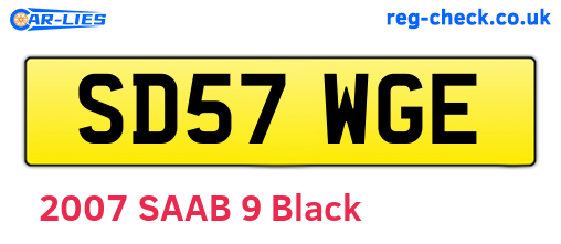 SD57WGE are the vehicle registration plates.