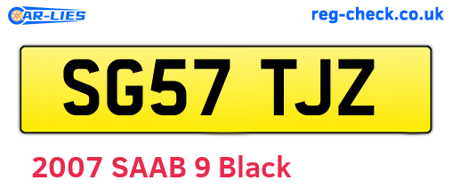 SG57TJZ are the vehicle registration plates.
