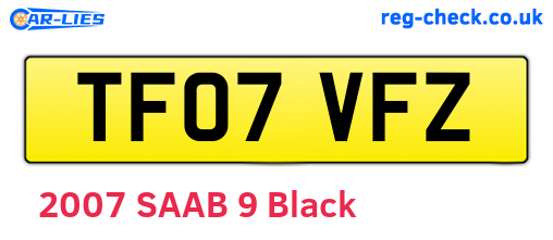TF07VFZ are the vehicle registration plates.