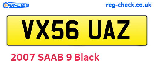 VX56UAZ are the vehicle registration plates.