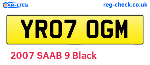 YR07OGM are the vehicle registration plates.