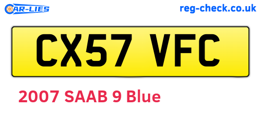 CX57VFC are the vehicle registration plates.