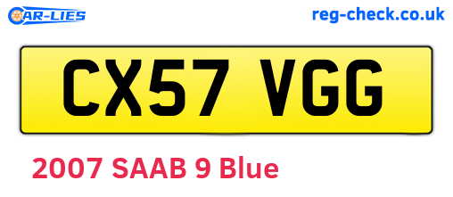 CX57VGG are the vehicle registration plates.