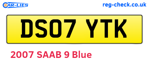 DS07YTK are the vehicle registration plates.