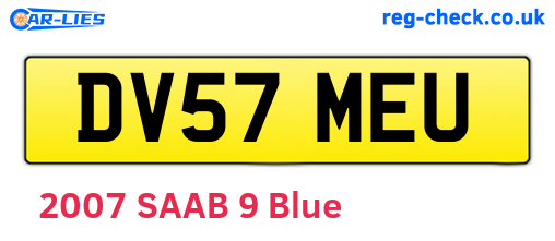 DV57MEU are the vehicle registration plates.