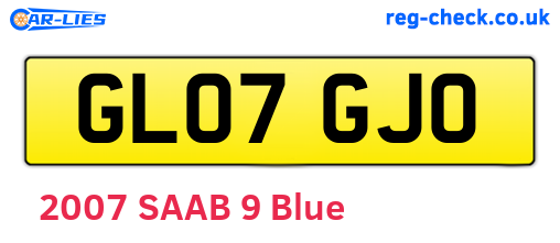 GL07GJO are the vehicle registration plates.