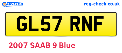 GL57RNF are the vehicle registration plates.
