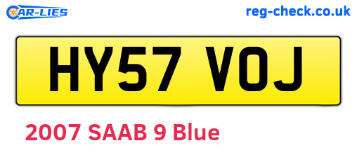 HY57VOJ are the vehicle registration plates.