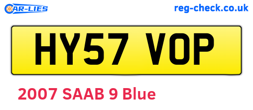 HY57VOP are the vehicle registration plates.