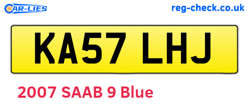 KA57LHJ are the vehicle registration plates.