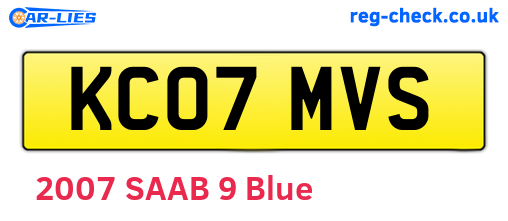 KC07MVS are the vehicle registration plates.
