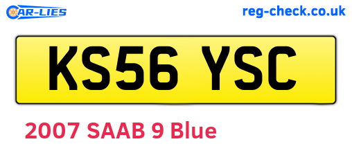 KS56YSC are the vehicle registration plates.