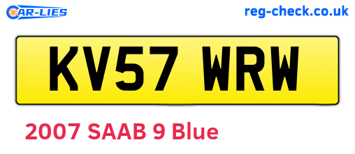 KV57WRW are the vehicle registration plates.
