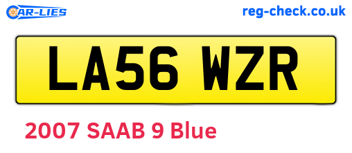 LA56WZR are the vehicle registration plates.