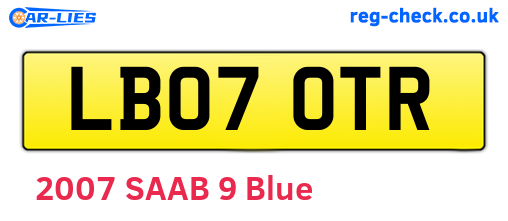 LB07OTR are the vehicle registration plates.