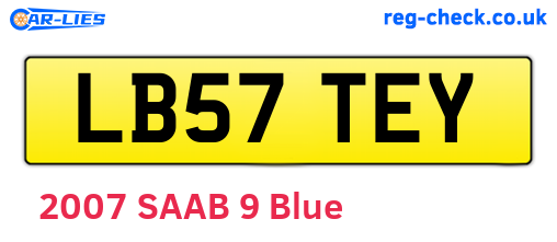 LB57TEY are the vehicle registration plates.