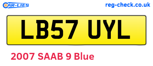 LB57UYL are the vehicle registration plates.