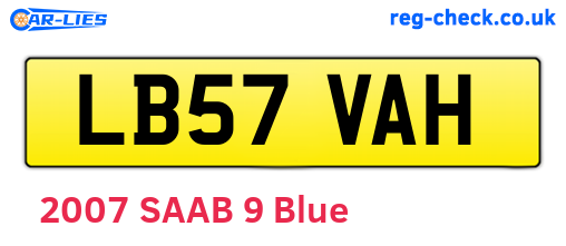 LB57VAH are the vehicle registration plates.