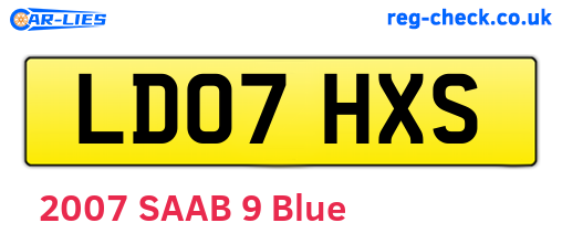 LD07HXS are the vehicle registration plates.