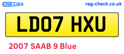 LD07HXU are the vehicle registration plates.