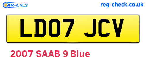 LD07JCV are the vehicle registration plates.