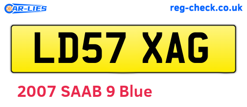 LD57XAG are the vehicle registration plates.