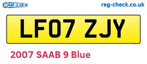 LF07ZJY are the vehicle registration plates.