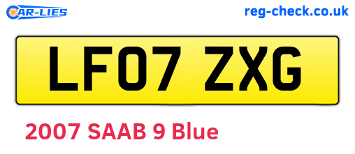 LF07ZXG are the vehicle registration plates.