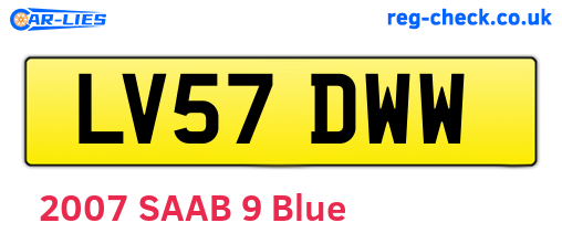 LV57DWW are the vehicle registration plates.