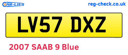 LV57DXZ are the vehicle registration plates.