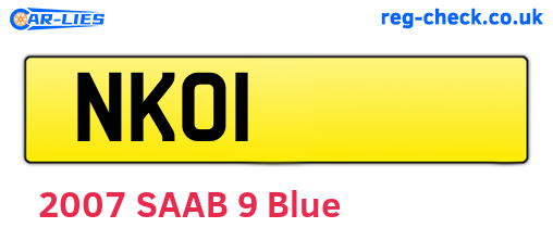 NKO1 are the vehicle registration plates.