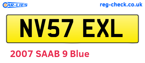 NV57EXL are the vehicle registration plates.