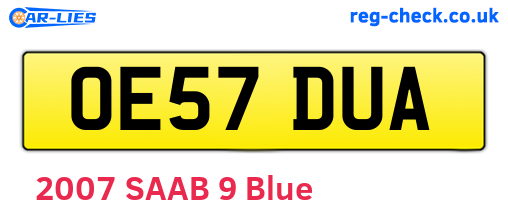 OE57DUA are the vehicle registration plates.