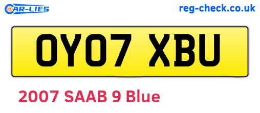 OY07XBU are the vehicle registration plates.