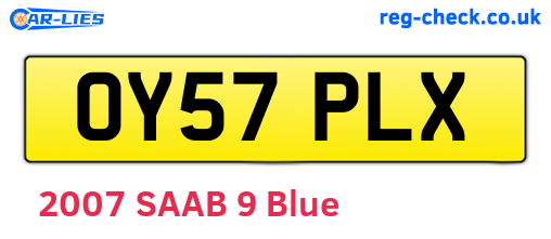 OY57PLX are the vehicle registration plates.