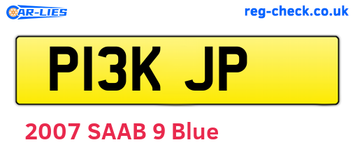 P13KJP are the vehicle registration plates.