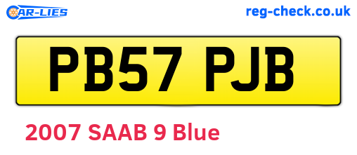 PB57PJB are the vehicle registration plates.