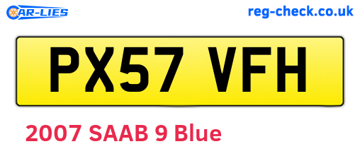 PX57VFH are the vehicle registration plates.